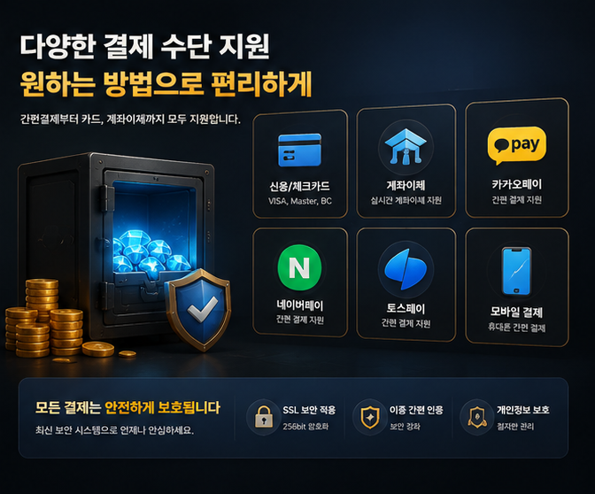라스트워 공식 스토어에서 계정과 서버를 확인하는 충전 과정